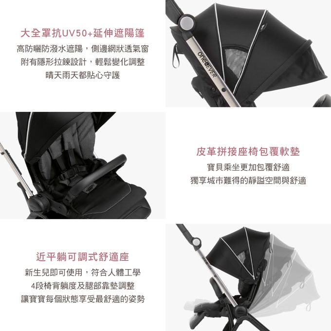 義大利 chicco - One4Ever全能秒收雙向輕量手推車-沙漠玫瑰