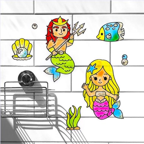 7色10.ML海底世界玻璃彩繪創意組合(玻璃貼+模型版)