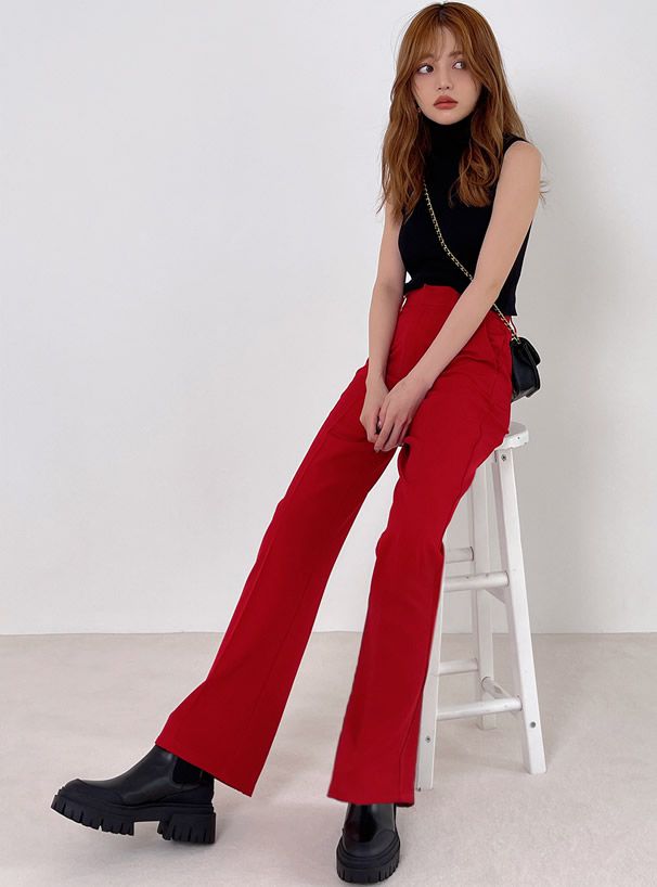 日本 GRL - 顯瘦高領針織背心/無袖上衣-春櫻粉