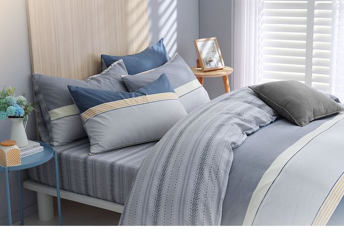 鴻宇 HongYew - 單人床包枕套組 100%精梳棉 純棉-丹尼藍