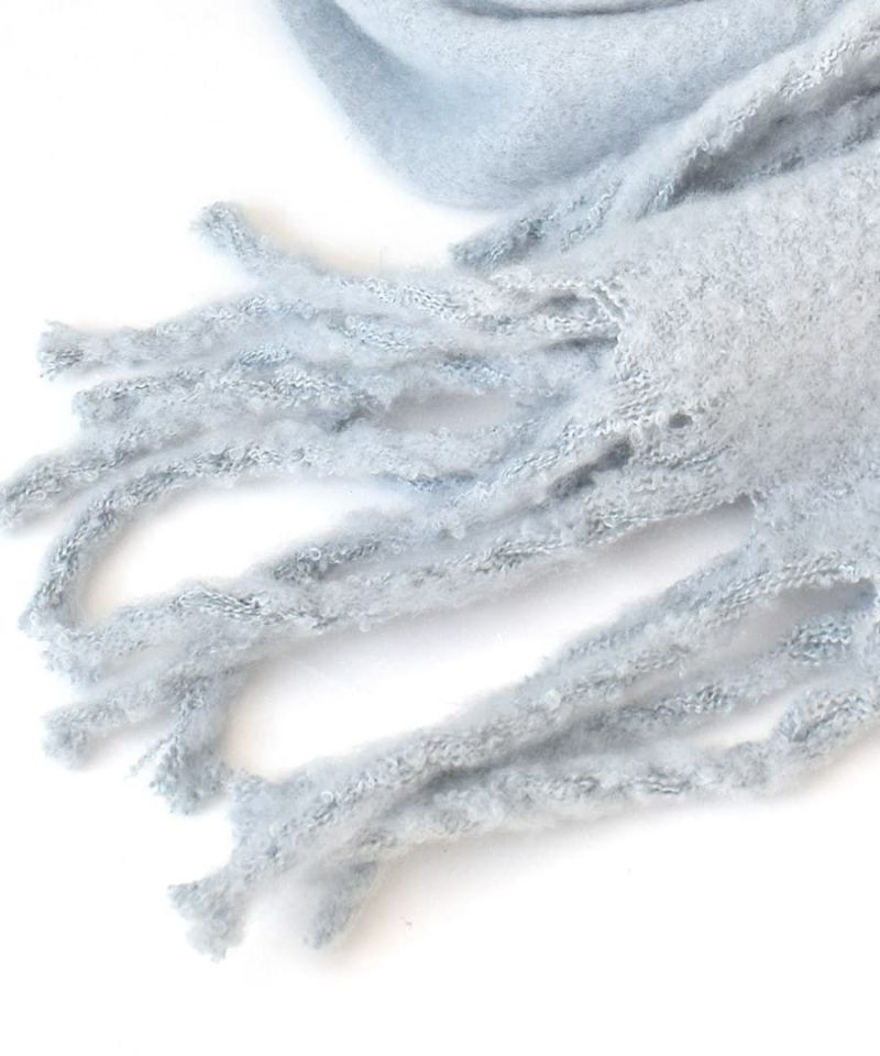 日本 zootie - 柔軟蓬鬆保暖流蘇圍巾-石英灰