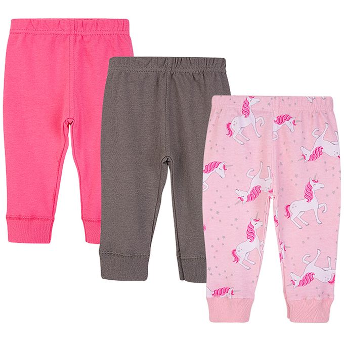 美國 Luvable Friends - 甜蜜寶貝100%純棉嬰幼兒長褲3件組-獨角獸