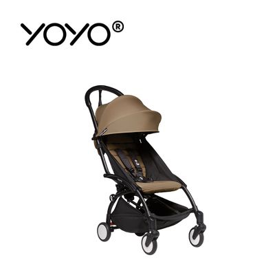 Stokke - YOYO² 法國 6+ 推車組合(含車架)-黑色車架+太妃糖褐色