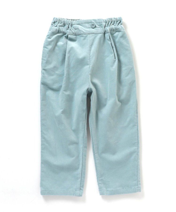 日本 apres les cours - 百搭彈力燈芯絨休閒長褲-水藍