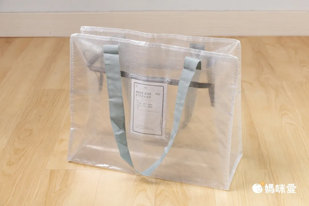 日本代購 - [日本主婦推薦] 半透明多功能衣物收納袋(可肩背/手提) 3入組-淺灰 (L(47x20x36cm))