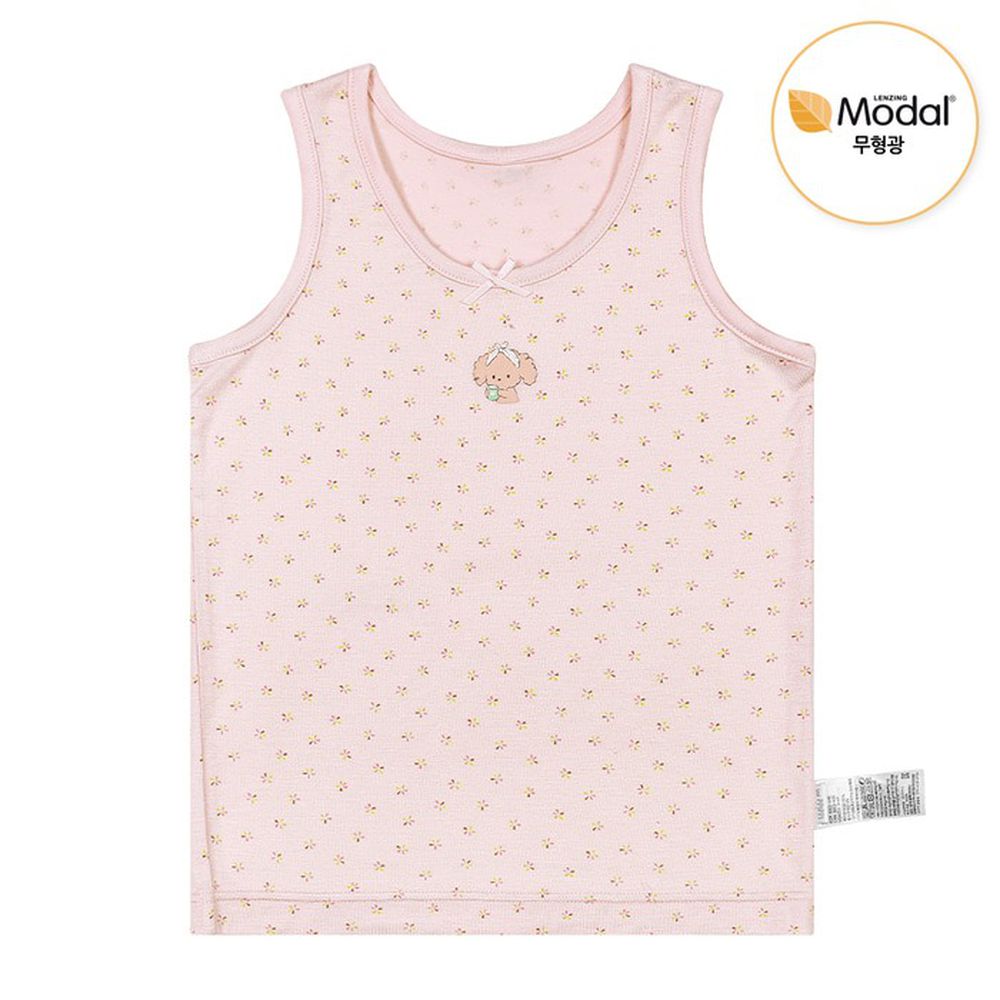 莫代爾親膚絲滑背心內衣(女寶)-髮帶狗狗-粉