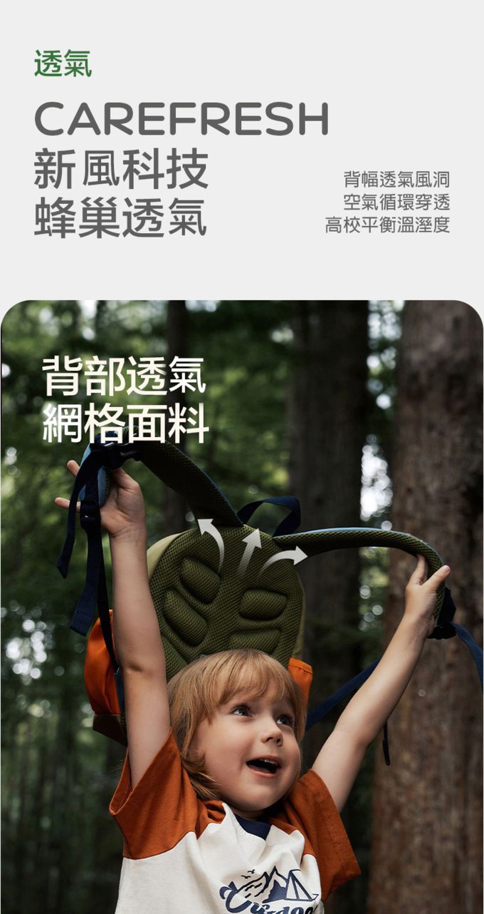 kocotree - 減負護脊超輕背包-大碼-藍米