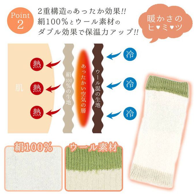 日本女裝代購 - 日本製 羊毛混絲綢保暖半截手套-撞色-葡萄x卡其 (F)