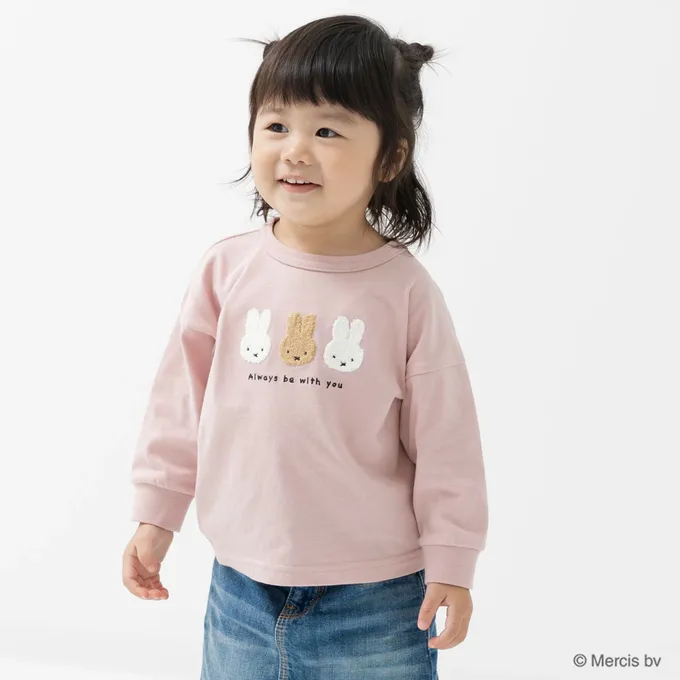 日本 Chil2 - 限定聯名 米飛兔印花長袖上衣-動物好朋友-白