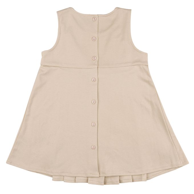 akachan honpo - 百褶洋裝-素面-淺卡其