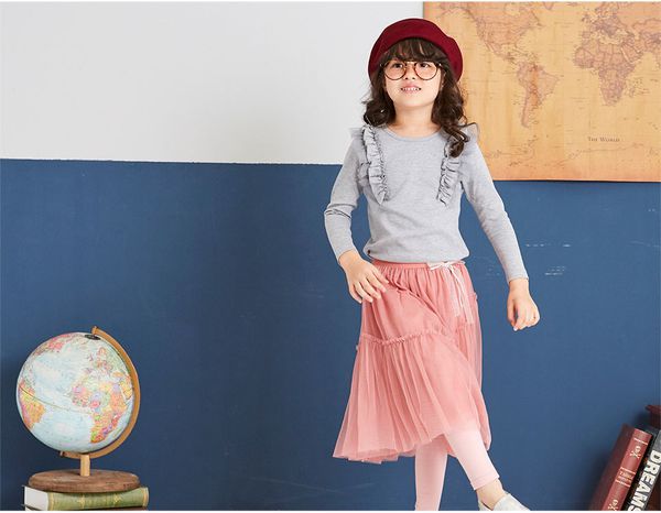 麗嬰房 Little moni - 假兩件不規則網紗蓬裙-粉紅