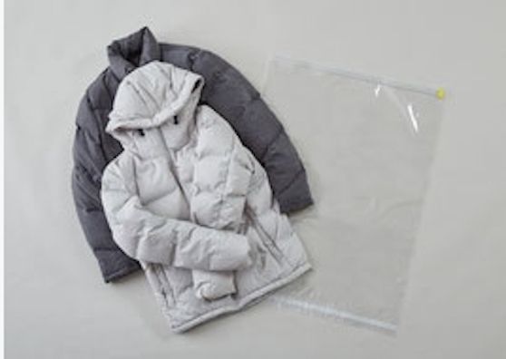 日本 LUCKY-SHIP - 免吸塵器真空收納袋/羽絨衣大型衣物專用/日本製造/可重複使用 (M-60*80cm)