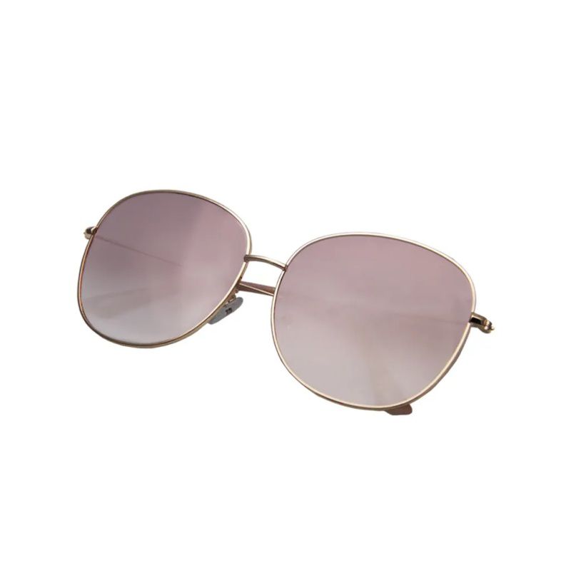 ALEGANT - 韓流復古典雅金邊初戀粉水銀漸層女神款墨鏡│UV400太陽眼鏡