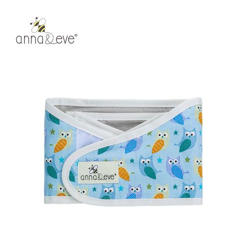Anna&Eve - 美國 嬰兒舒眠包巾-藍色貓頭鷹