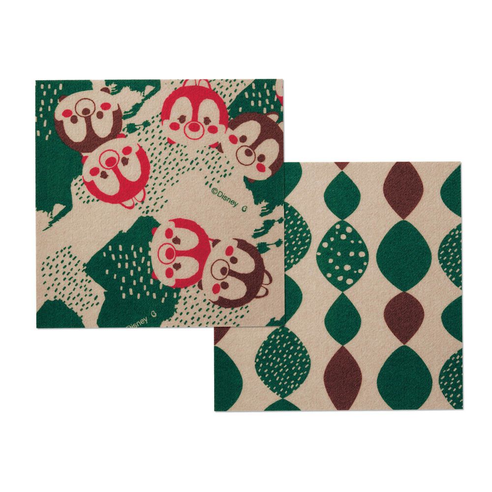 日本千趣會 - 迪士尼 日本製室內輕薄地毯(可機洗)-奇奇蒂蒂 (30x30cm)-各色2枚(共6枚)
