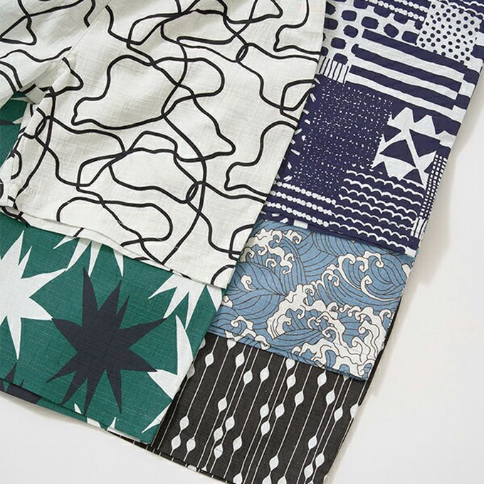 日本 b-ROOM - 100%棉 夏季甚平套裝-葉子-綠