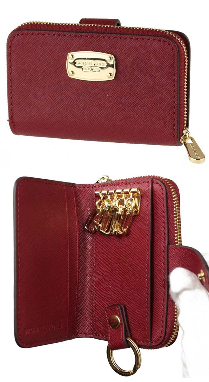 MICHAEL KORS - 飾牌LOGO皮革零錢包 (紅)