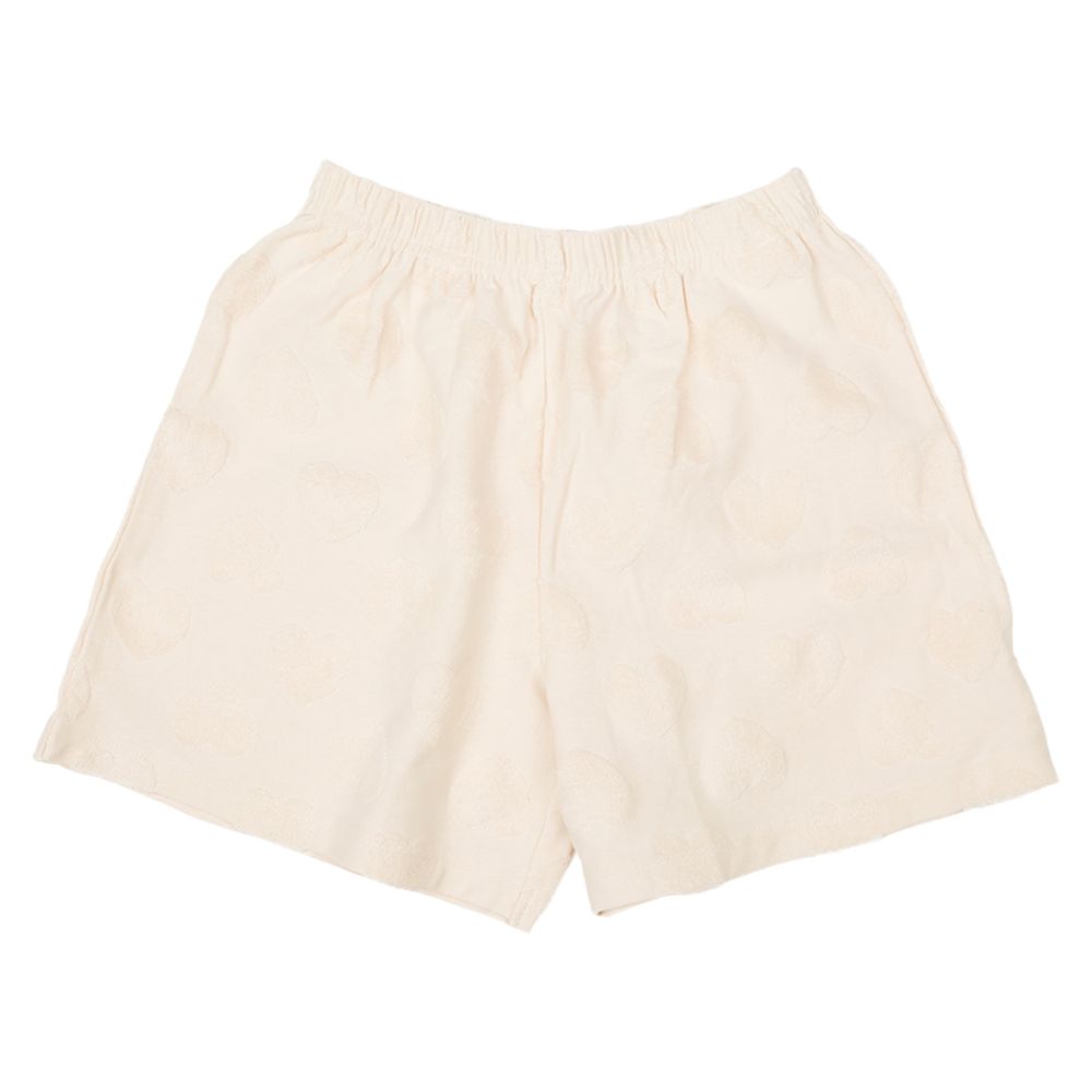 毛巾布緹花短褲-粉紅色