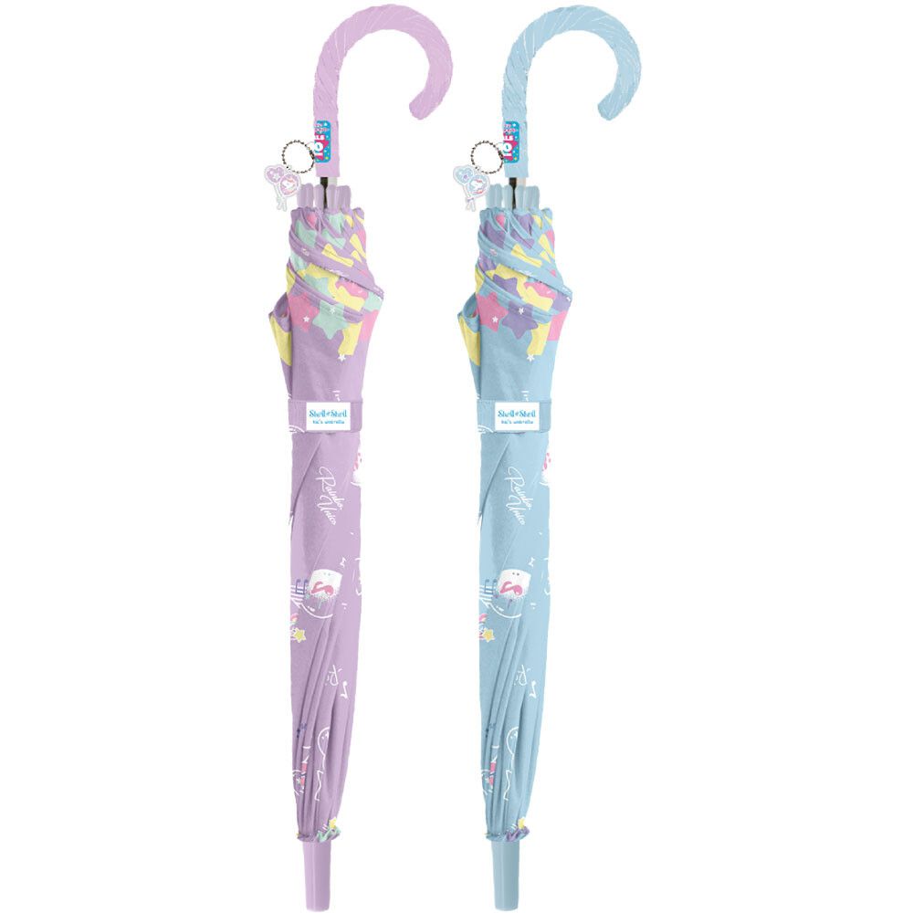 日本中谷 - 透明窗設計兒童雨傘/直傘-星星汽球-水藍 (50cm(身高115-125cm))