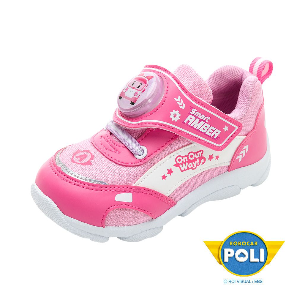 POLI 波力救援小英雄 - POLI 童鞋 電燈運動鞋 POKX34123-排汗透氣輕量-粉紅-(小中童段)