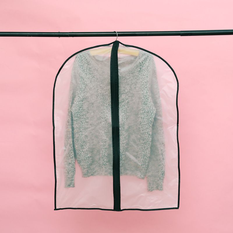 衣物防塵罩收納袋-黑邊拉鏈款