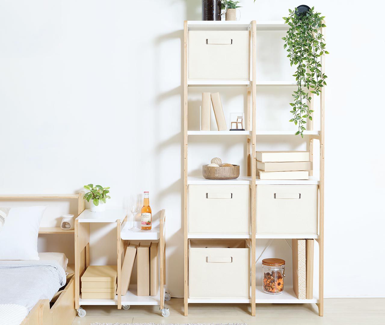 走走家具 - 置物架加購配件-專屬收納布籃-米色 (特多龍布) (32.5 / 28 / 27.5 (cm))