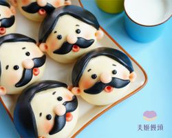 美姬饅頭 - 超人爸爸鮮乳造型芝麻包-6入