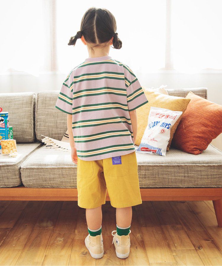 日本 BREEZE - 彩色標籤腰束口休閒短褲-軍綠