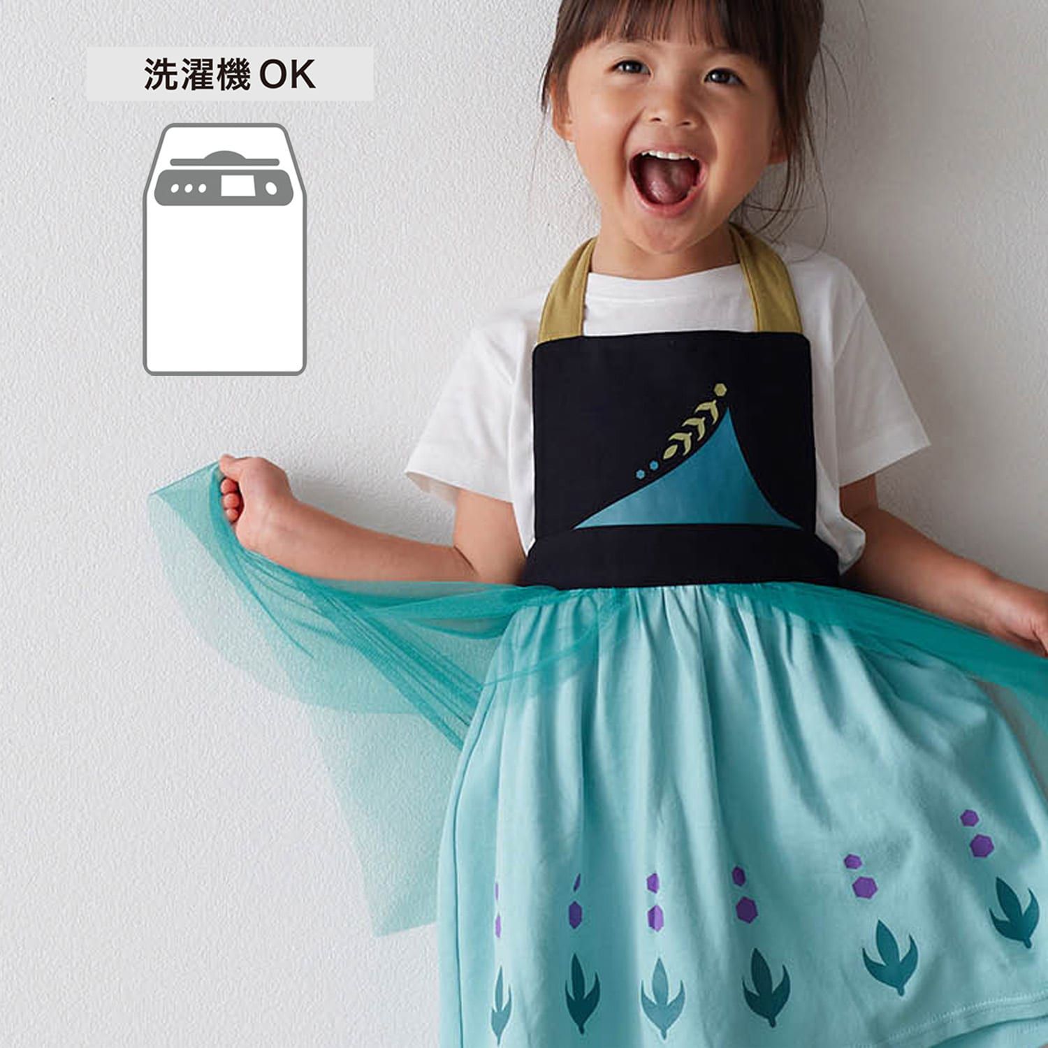 日本千趣會 - 公主圍裙式洋裝-卡通人物仙度瑞拉-水藍