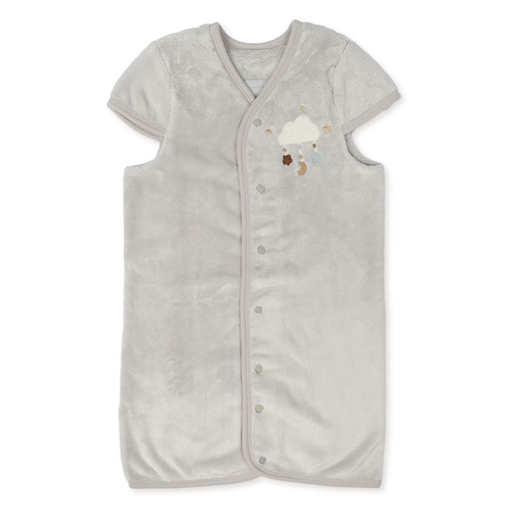 柔軟2WAY防踢被-刺繡-雲-灰色