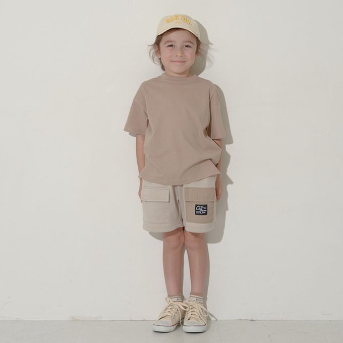 日本 b-ROOM - [低價]純棉柔軟素色T恤-炭灰