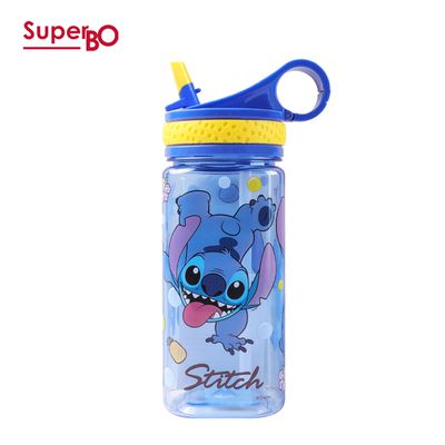 SuperBO - 兒童吸管方形水壺-史迪奇-480ml