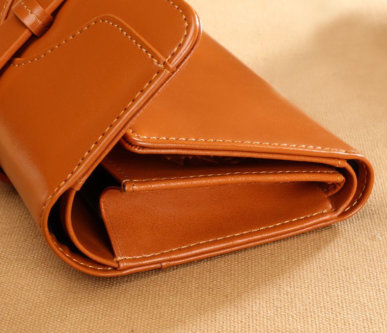 復古真皮三折短夾-黑色 (14.5x3x10cm)