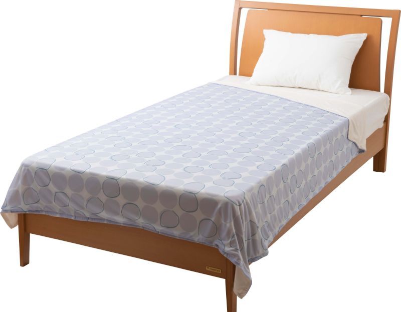 日本小泉 - 節電對策 接觸涼感薄被/蓋毯-清爽點點-質感灰 (140x190cm)