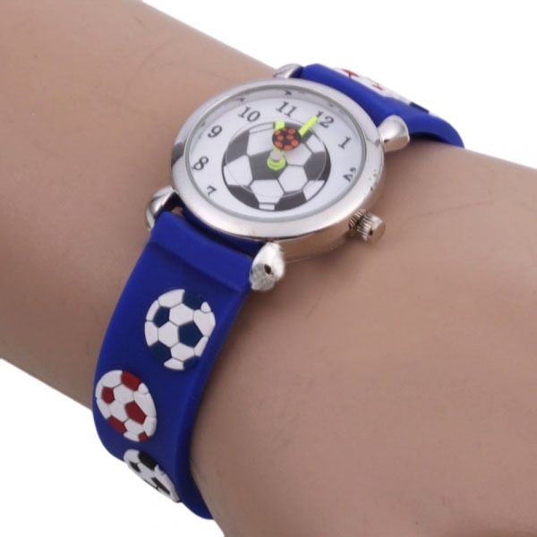 3D立體卡通兒童手錶-經典小圓錶-藍色足球
