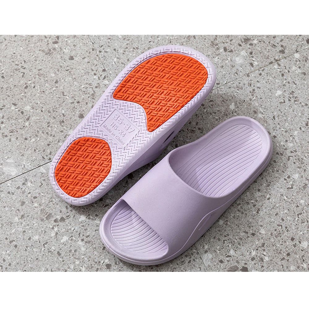 浴室加強防滑軟底拖鞋-紫色
