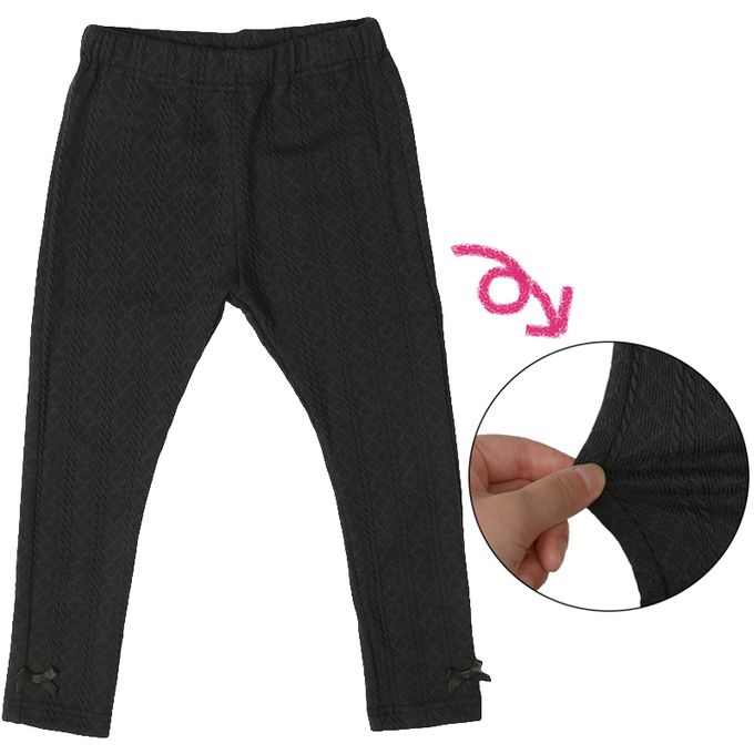 akachan honpo - 10分緹花內搭褲-黑色