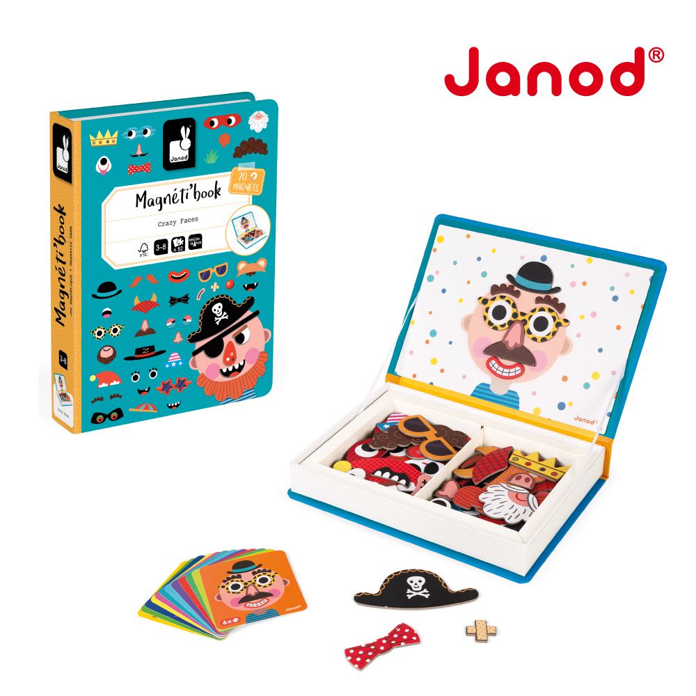 法國Janod - 【熱賣】磁鐵遊戲書-有趣的臉