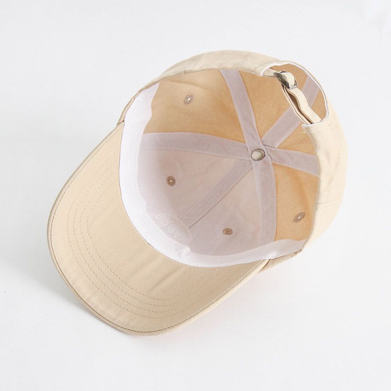 韓國 Babyblee - 字母徽章純色棒球帽-杏 (頭圍：51-55cm)