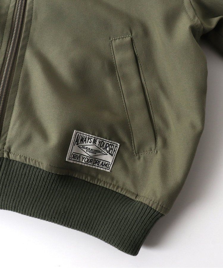 日本 BREEZE - 背後標語帥氣MA-1飛行夾克-焦糖豹紋