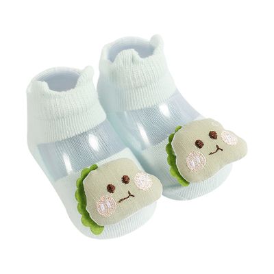 JoyNa - 2雙入-春夏薄棉透膚寶寶襪 立體公仔襪子-恐龍+隨機1雙