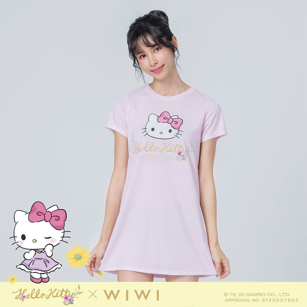 WIWI - 長版-花園Hello Kitty防曬排汗涼感衣-女-戀愛粉