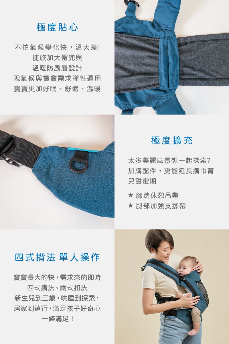 inParents - Trek Air 捷旅揹帶 - 洞洞透氣嬰兒揹帶-香草布蕾