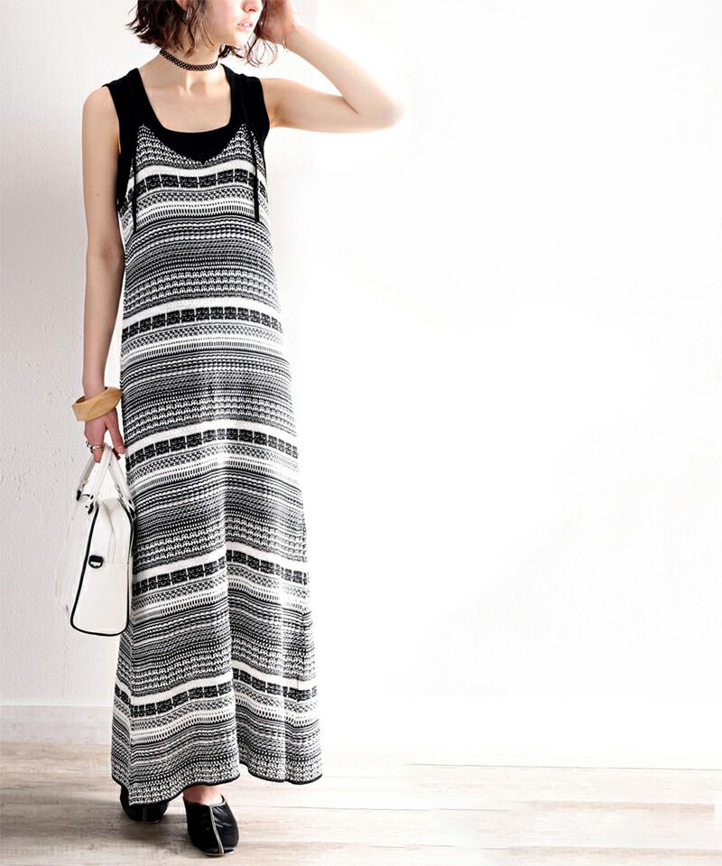 日本 Classical Elf - 2WAY日系針織長版吊帶罩衫-深灰