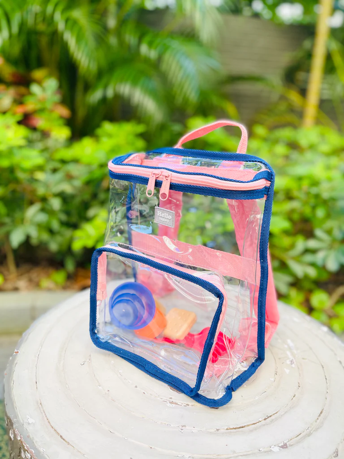 香港百寶袋王 Bagtory HK - Hello Bacyk 撞色後背包(大)-草莓x深藍