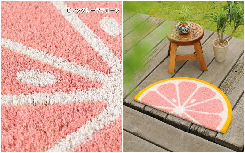 日本 TOMO - (室外款)半圓形刮泥沙地墊-檸檬-黃 (約35x60cm)