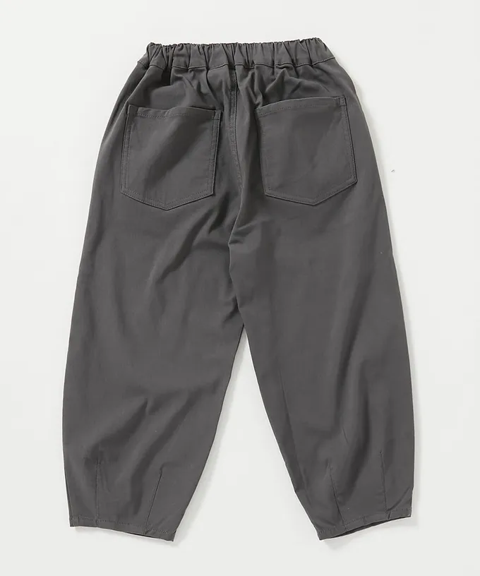 日本 devirock - 彈性斜布紋寬鬆氣球長褲-炭灰