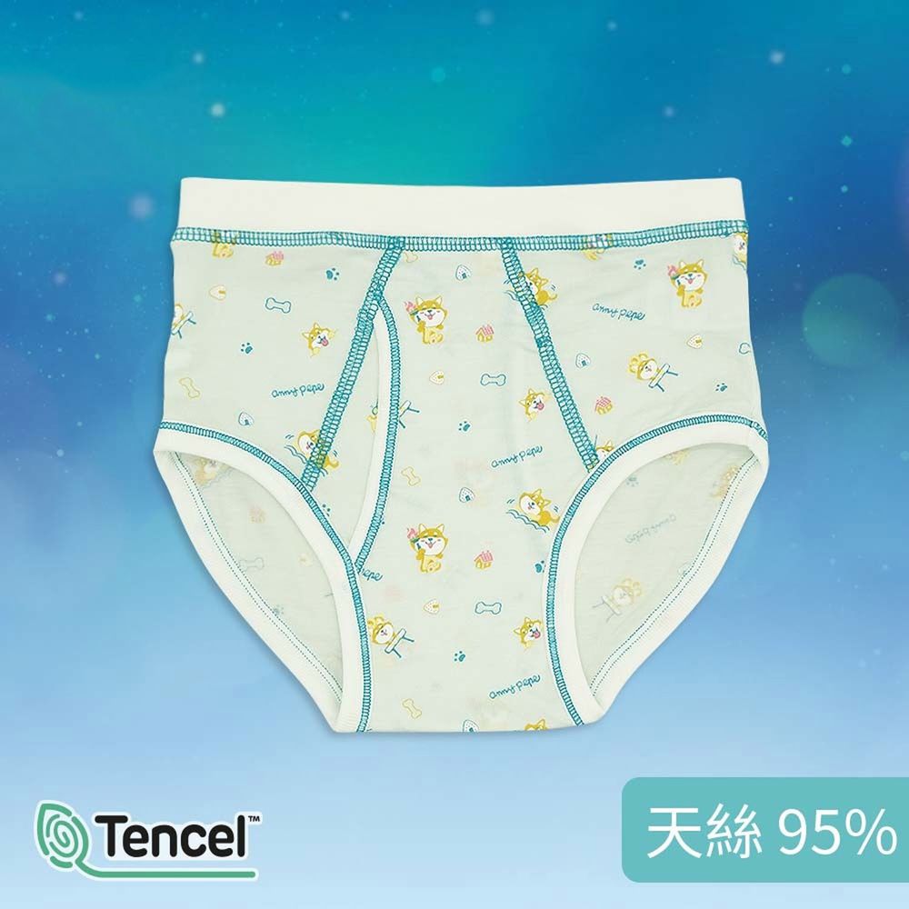 Annypepe - 男童95%天絲柴犬三角褲-藍綠 (110-150cm)