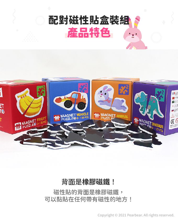 韓國 Ariati - 配對磁性貼盒裝組-恐龍