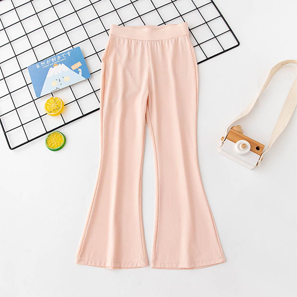 涼感透氣微喇叭褲-粉橘